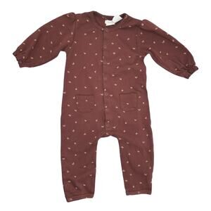 Jamie Kay Jumpsuit Long Sleeve Baby Girl Sz 1 12 Mo Organic Cotton Natural Fiber